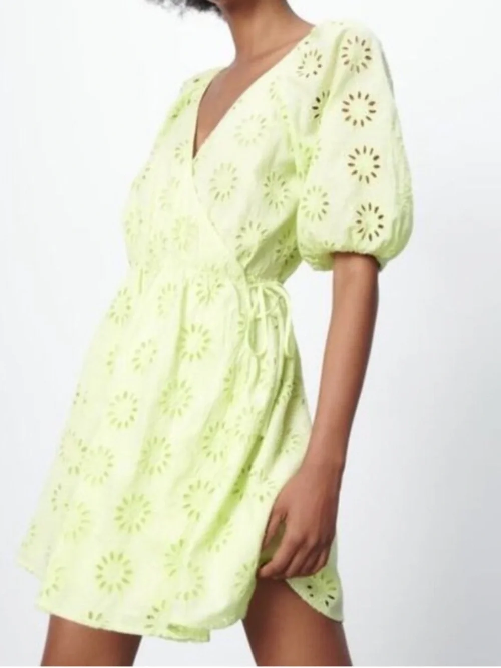 Zara openwork embroidered cotton summer dress - Picture 1 of 11